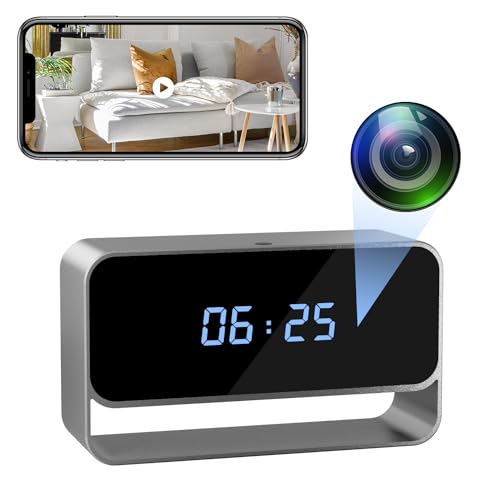 LIBREFLY Hidden Camera Clock, FHD 180P Spy Camera, Wireless WiFi Nanny Cam for Home Indoor Security, Night Vision