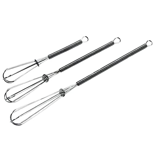 Chef Craft Classic Mini Sturdy Whisk, 5.5, 7, and 9 inch 3 piece set, Chrome