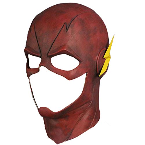 Trippy Lights RED Flash Superhero Mask Overhead Movie Halloween Latex Mask (Large)