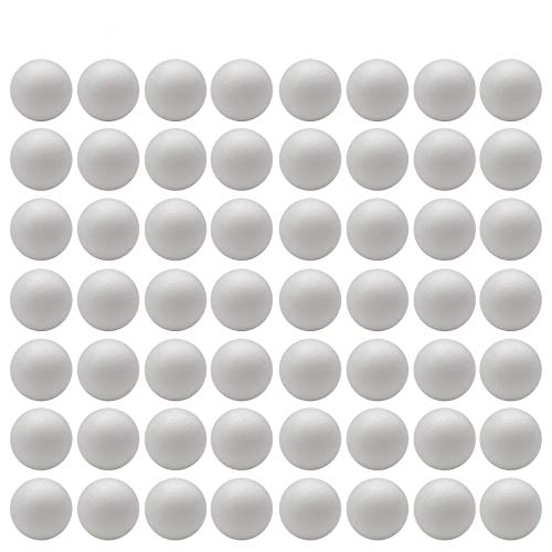 Crafjie Craft Foam Balls 56-Pack 2 Inches in Diamete, Smooth and Durable Foam Balls, for DIY Crafting and Decoration, White