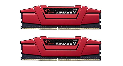 G.SKILL Ripjaws V Series (Intel XMP) DDR4 RAM 16GB (2x8GB) 2400MT/s CL15-15-15-35 1.20V Desktop Computer Memory UDIMM - Red (F4-2400C15D-16GVR)