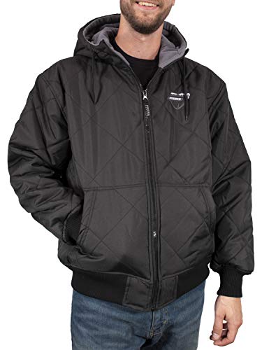 Freeze Defense Mens Big and Tall Fleece Lined Quilted Winter Jacket Coat (6XL / 6X, Black)