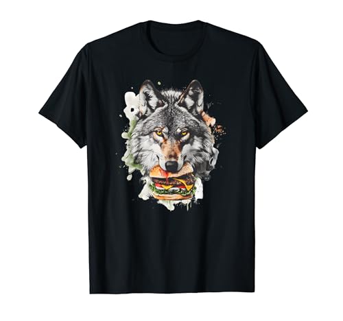 Majestic Wolf & Burger T-Shirt