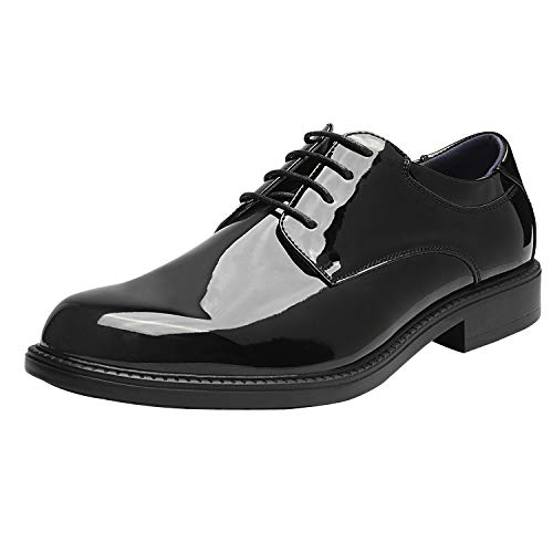 Bruno Marc Men's Downing-02 Black Pat Leather Lined Dress Oxford Shoes Classic Lace Up Formal Size 11 M US