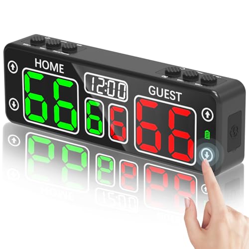 YZ Upgraded Digital Scoreboard with Countdown Timer, Magnetic LED Portable Scoreboard with Button, Wireless Battery Powered Scoreboard, Cornhole Score Keeper Electronic Scoreboard for Outdoor
