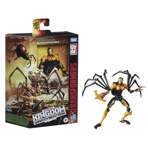 Transformers Toys Generations War for Cybertron: Kingdom Deluxe WFC-K5 Blackarachnia Action Figure - Kids Ages 8 and Up, 5.5-inch