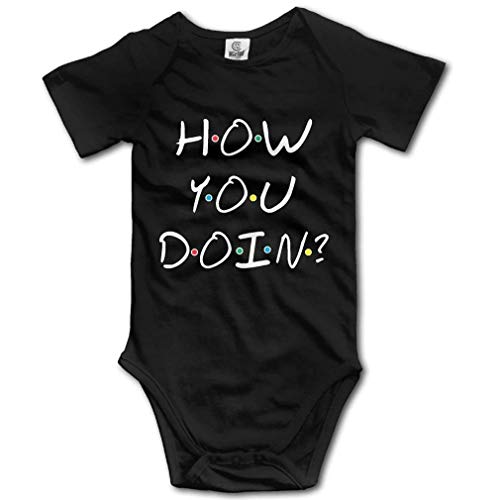 LyCheer How You Doin? - Baby Onesie Birth Announcement Bodysuit Newborn Rompers Unisex Black