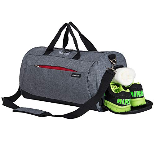 Kuston Sports Gym Bag with Shoes Compartment Travel Duffel Bag for Men and Women