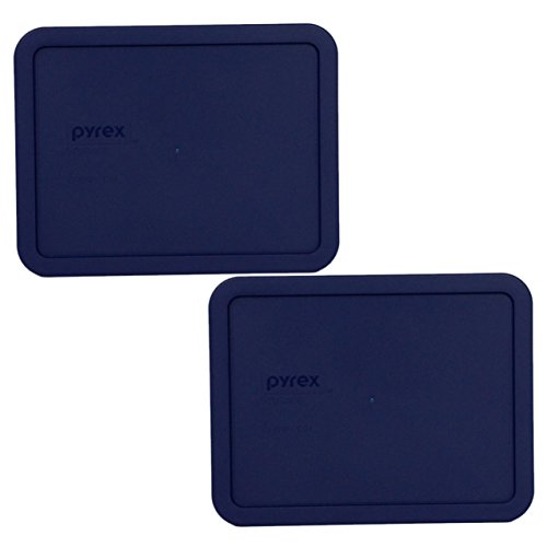 Pyrex Blue 6-cup RECTANGULAR Plastic Cover 7211-PC, 2 pack