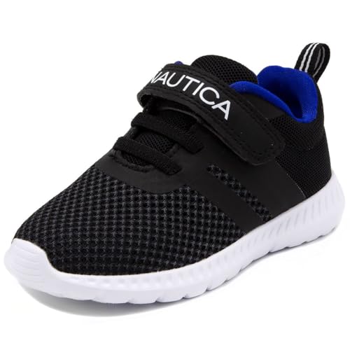 Nautica Kids Boys Fashion Sneaker Athletic Running Shoe with Strap for Toddler and Little Kids-Towhee-Black-9