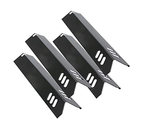 15 inch Porcelain Grill Heat Shields Replacment for Dyna-Glo DGF510SBP, DGF493BNP, Set of 4 Barbeque Grill Heat Plates for Backyard Grill Replacement Parts BY15-101-001-02, BY13-101-001-13, GBC1460W