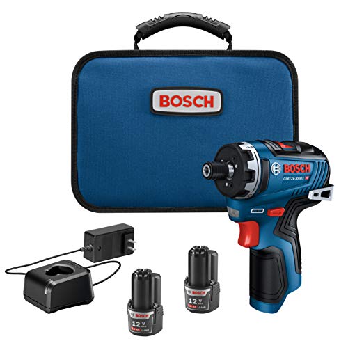 BOSCH GSR12V-300HXB22 12V Max Brushless 1/4 In. Hex Two-Speed Screwdriver Kit with (2) 2.0 Ah Batteries
