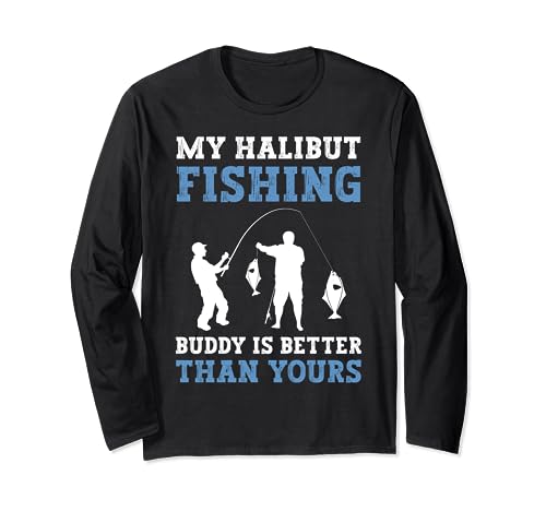 Halibut Fishing Lure Fisherman Angler Halibut Fishing Rod Long Sleeve T-Shirt