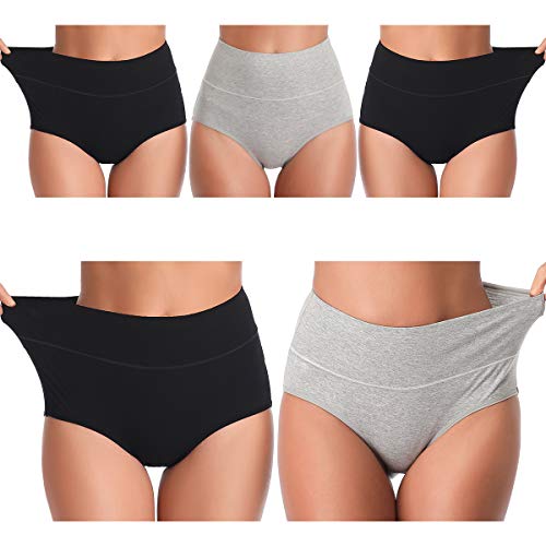 UMMISS Womens Underwear Briefs, Multipack Cotton Tummy Control Underpants Panties for Ladies Female,Multi,XL