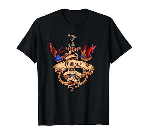 Merchant Mariner Sailor Captain Deck Hand Tattoo Swallows T-Shirt