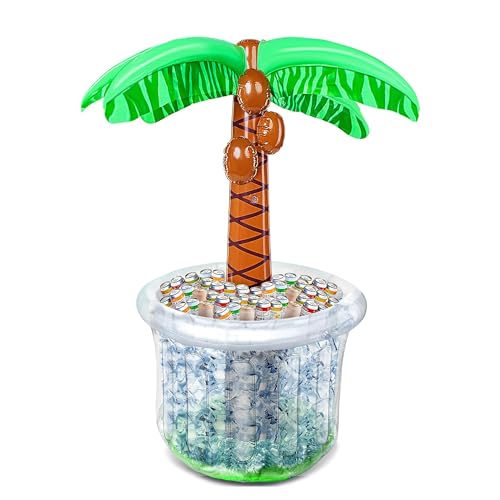 JOYIN 60' Inflatable Palm Tree Cooler, Beach Theme Party Decor, Pool Party Decorations, Luau Hawaiian Birthday Party Supplies Ocean Jungle Tropical Themed Party Decoration Summer Outdoor Drink Cooler