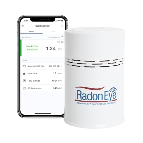 Ecosense RD200 RadonEye, Home Radon Detector, Fast Capture of Fluctuating Levels, Short & Long-Term Continuous Monitoring with Trend Charts