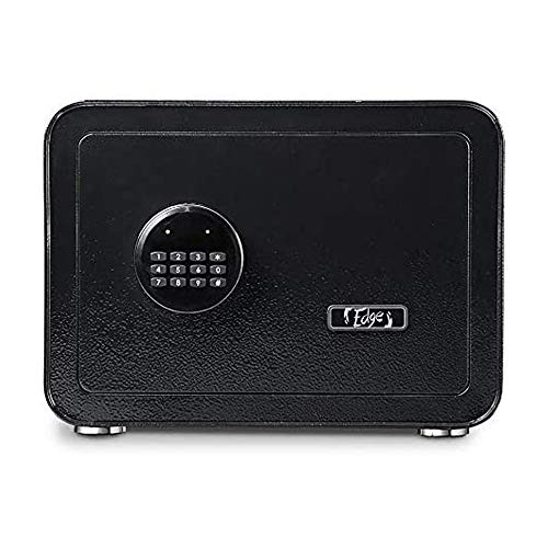 Cannon Edge Protective Mini Personal Home and Office Security Safe with Electric Keypad and Key, Black