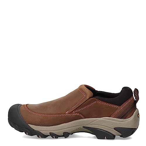 KEEN Men's Targhee 2 Soho Slip On Casual Leather Shoe, Veg Brown/Black, 10