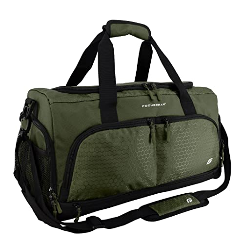 Ultimate Gym Bag 2.0: The Durable Crowdsource Designed Duffel Bag with 10 Optimal Compartments Including Water Resistant Pouch, Green, Medium (20')