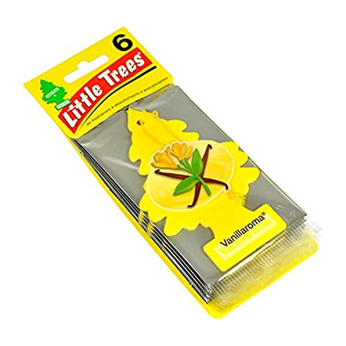 Little Trees Car Air Freshener | Hanging Paper Tree for Home or Car | Vanillaroma | 6 Pack