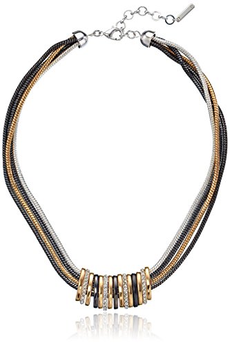 NINE WEST womens High Stakes Multi-Tone Frontal Slider Necklace, 16' L