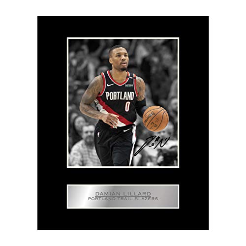 iconic pics Damian Lillard Print Signed Mounted Photo Display #03 Printed Autograph Picture Print