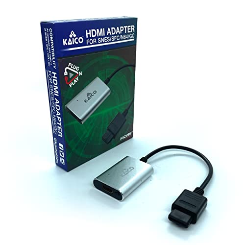 Kaico HDMI Adapter with S-Video and Composite Support Compatible with Nintendo N64, 64, Super Nintendo SNES, Famicom and Gamecube. A Simple Plug & Play Pass Through Adaptor Solution