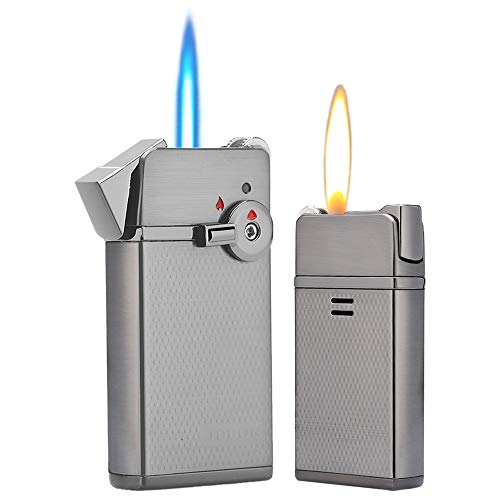 YUSUD Torch Cigar Lighter, Butane Fuel Refillable, Soft/Jet Flame Switchable Cigarette Lighter with Flame Adjustable and Rotatable Switch, Unique Gift for Tobacco Pipe & Cigar