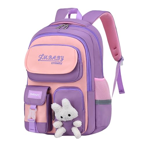 VIDOSCLA Kawaii Bunny Sequin Kids Girls Backpack Elementary Students BookBag School Bag