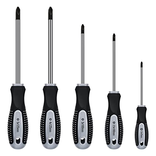Tri-Wing Screwdriver Set (5 Pack in the Following Sizes: 1.5, 2.5, 3.0, 4.0, 5.0) Forged Steel with TriWing Y 3 Point Magnetic Tips & Soft Ergonomic Handle