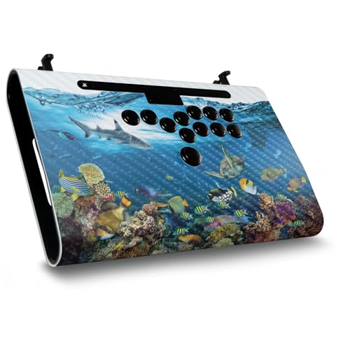 Carbon Fiber Gaming Skin Compatible with Victrix Pro FS-12 - Below The Waves - Premium 3M Vinyl Protective Wrap Decal Cover - Easy to Apply | Crafted in The USA by MightySkins