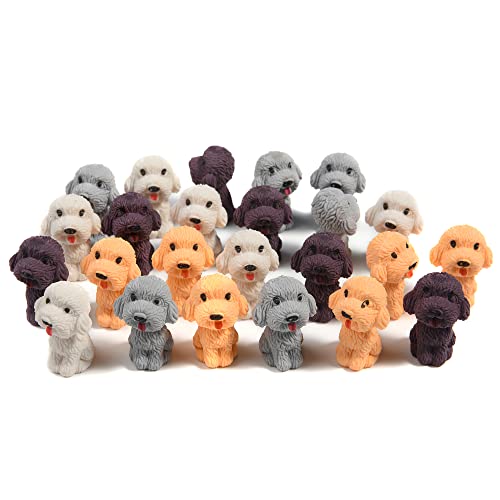 24 Pcs Animal Pencil Erasers Toppers,Pencil Top Erasers,3D Cute Dog Cap Easters Desk Pet Erasers for Kids
