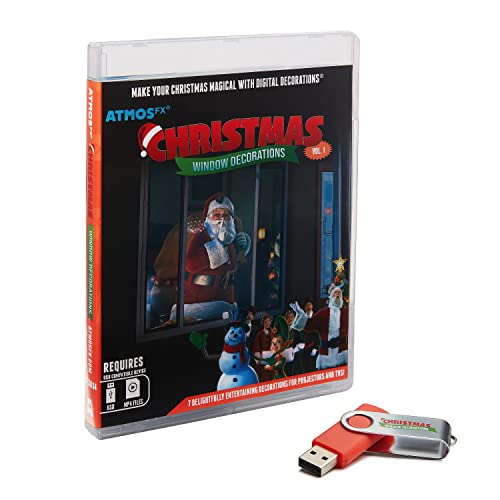 AtmosFX Christmas Digital Decoration on USB Includes 7 AtmosFX Video Effects for Christmas