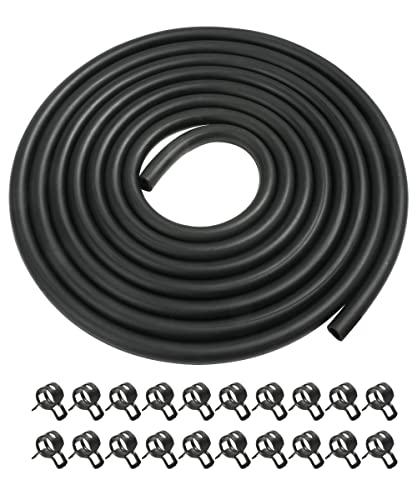 ESEWALAS 20pcs Fuel Line Kit,9.85 Feet 1/4 Inch ID Fuel Line Hose,2/5' (11mm) ID Hose Clamps,Suitable For Motorcycle Small Engines,Tractors,Mowing Machine,Snow Machine.