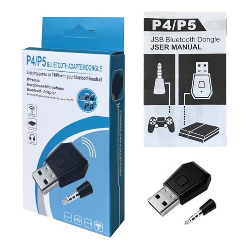 Bluetooth Adapter with Microphone for PS4 /PS5 HLRAO,USB Adapter Mini USB 4.0 Bluetooth Adapter/Dongle Receiver and Transmitters Dongle Bluetooth Compatible with Playstation Support A2DP HFP HSP.