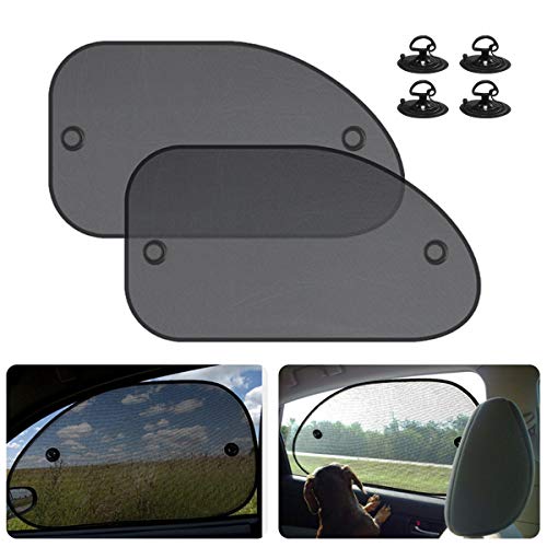 2 Pack Universal Car Window Shade, Cling Sunshade - Sun, Glare and UV Rays Protection for Your Child - Baby Side Window Car Sun Shades, Blocks Over 98% of Harmful UV Rays (Large)