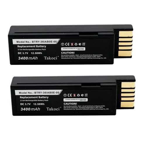 OERIIHIY (2 Pack Replacement Battery for Zebra DS3600 82-166537-01 DS3678 LI3600 EVM LS3600 LI3678 LS3678 BTRY-36IAB0E-00 3400mAh