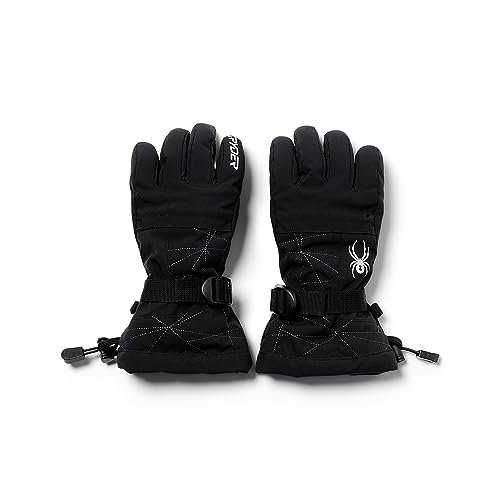 Spyder Boys' Overweb Gore-Tex Ski Gloves, Black, Large