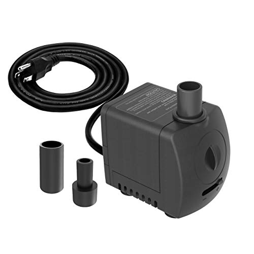 Knifel Submersible Pump 150GPH Ultra Quiet with Dry Burning Protection 4ft High Lift for Fountains, Hydroponics, Ponds, Aquariums & More……