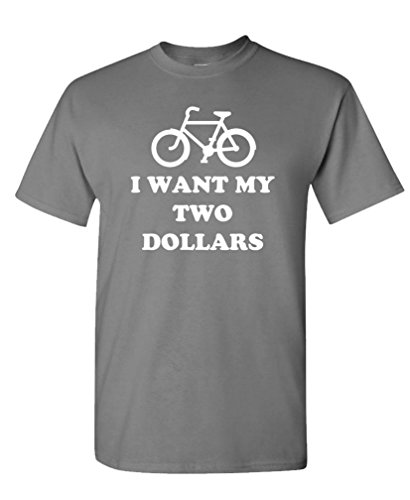I Want My Two Dollars - Better 80's Movie - Mens Cotton Tee, XL, Charcoal