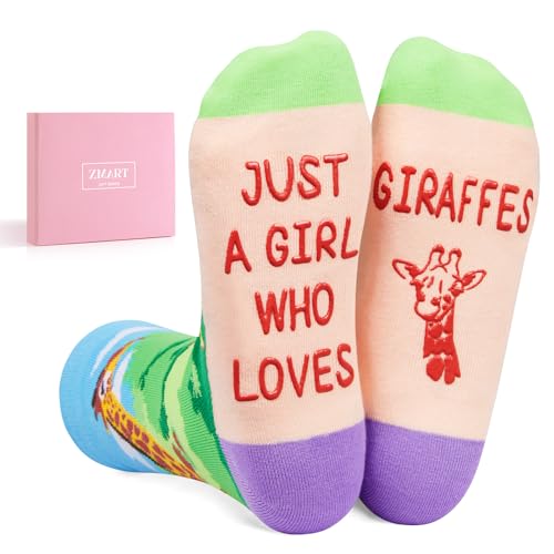 Zmart Funny Giraffe Gifts for Women Girls, Giraffe Socks Novelty Fun Crazy Silly Socks