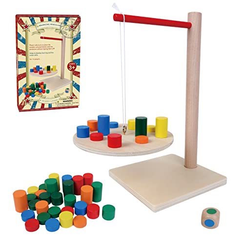GOTHINK Wooden Balancing Pendulum Game, 42PCS Montessori Balancing Toys for Kids and Adults, Interactive Educational Toy for Children's Gift, Perfect for Parties & Travel