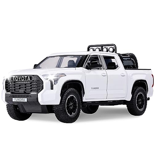 SASBSC Tundra Truck Toys for 3 4 5 6 7 Year Old Boys Off-Road Pickup Toy Trucks for Boys Age 3-5 Diecast Metal Big Trucks with Light and Sound Pull Back Model Cars Birthday Gift for Kids