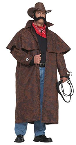 Forum Novelties Men's Plus-Size Extra Big Fun Tex Costume Duster Coat, Brown, 3X-Large