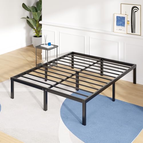 Avenco Queen Bed Frame - 14 Inch High Metal Platform Bed Frame Queen Size with Storage Space Under Bed, Heavy Duty Steel Slat Support, No Box Spring Needed, Easy Assembly