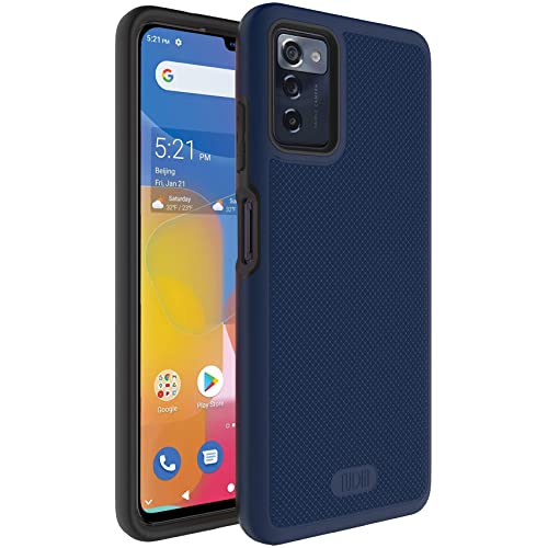 TUDIA MergeGrip Designed for Consumer Cellular ZMAX 5G Phone Case 2022, [NOT for ZMAX 11] Shockproof Military Grade Slim Dual Layer Protective Case for ZMAX 5G Z7540 - Indigo Blue