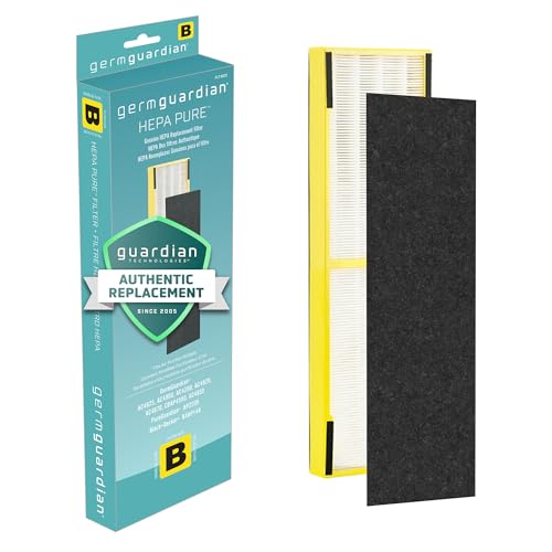 GermGuardian Filter B HEPA Pure Genuine Air Purifier Replacement Filter, Removes 99.97% of Pollutants for AC4825, AC4300, AC4900, AC4825DLX, AC4850, CDAP4500, AP2200, Black/Yellow, FLT4825
