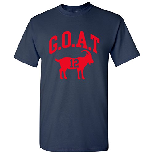 UGP Campus Apparel Goat Greatest of All Time New England Football T Shirt - Large - Navy