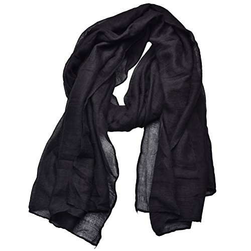 woogwin Light Soft Scarves Fashion Scarf Shawl Wrap For Women Men (Black)